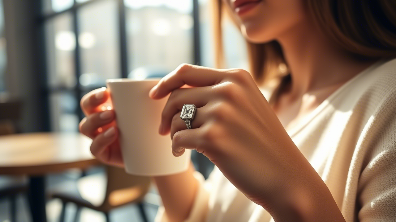 Emerald Cut Moissanite Ring