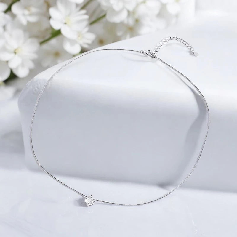 2CT Certified Moissanite Necklace - Sparkling Pendant - Ornalux