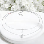 2CT Double Chain VVS Moissanite Necklace - Ornalux