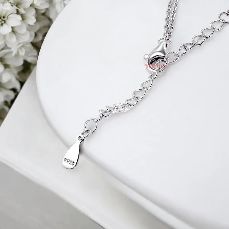 2CT Double Chain VVS Moissanite Necklace - Ornalux