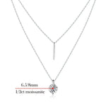 2CT Double Chain VVS Moissanite Necklace - Ornalux