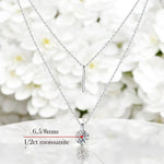 2CT Double Chain VVS Moissanite Necklace - Ornalux