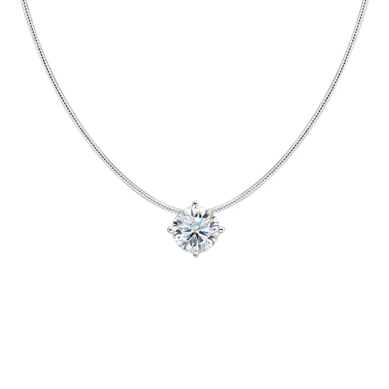 2CT Certified Moissanite Necklace - Sparkling Pendant - Ornalux