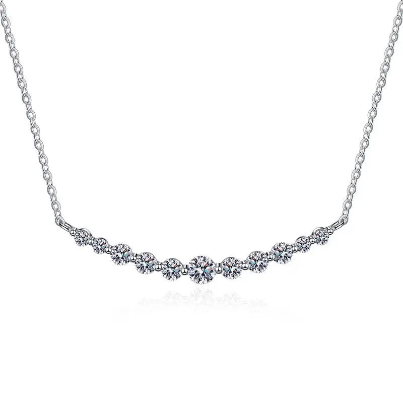 All Moissanite Necklace 1.1ct Sparkling Pendant - Ornalux
