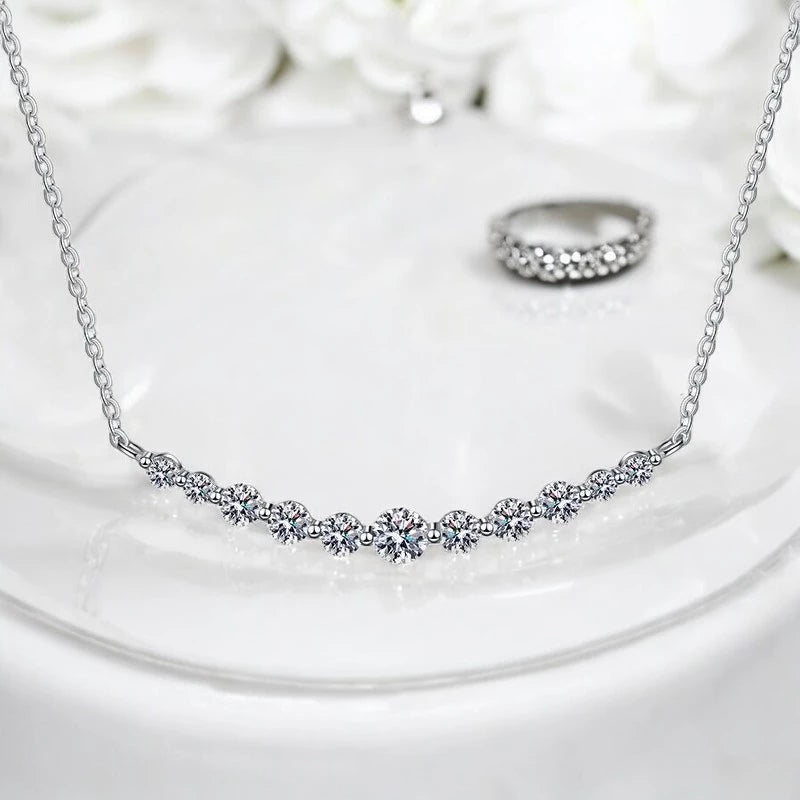 All Moissanite Necklace 1.1ct Sparkling Pendant - Ornalux