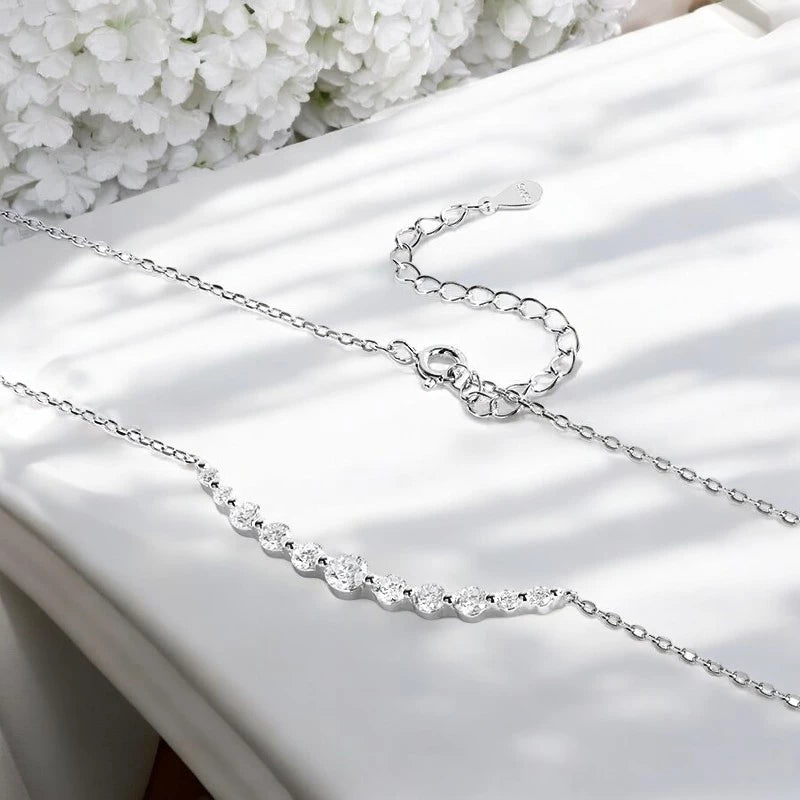 All Moissanite Necklace 1.1ct Sparkling Pendant - Ornalux