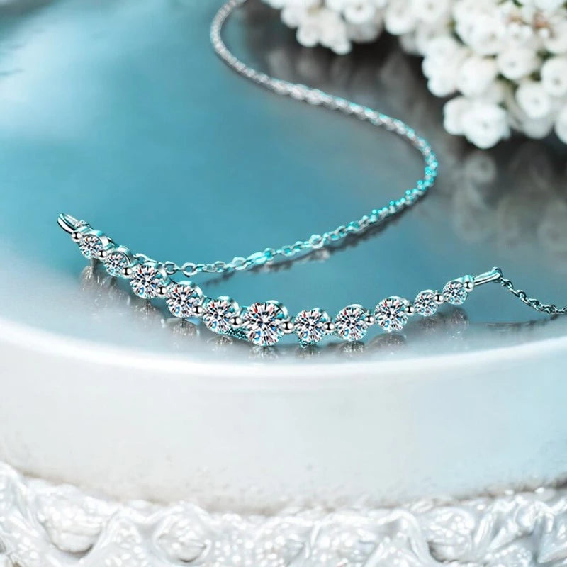 All Moissanite Necklace 1.1ct Sparkling Pendant - Ornalux