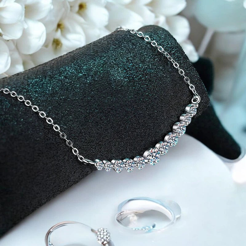 All Moissanite Necklace 1.1ct Sparkling Pendant - Ornalux