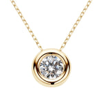 D VVS1 Round Cut Moissanite Bubble Pendant Necklace - Ornalux