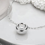 D VVS1 Round Cut Moissanite Bubble Pendant Necklace - Ornalux
