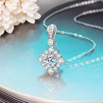 1Ct Moissanite Diamond Pendant Necklace - Vintage Design - Ornalux