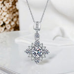 1Ct Moissanite Diamond Pendant Necklace - Vintage Design - Ornalux