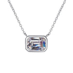 1CT Emerald Cut Moissanite Pendant - 925 Sterling Silver - Ornalux