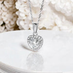 1CT Heart Moissanite Pendant Necklace D Color - Ornalux
