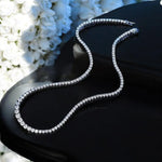 Luxury All Moissanite Tennis Necklace - 18k White Gold - Ornalux