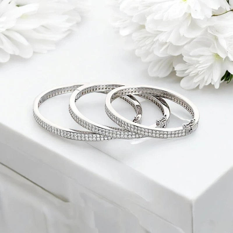 Real GRA Certified D Color Moissanite Bracelet Bangle - Ornalux