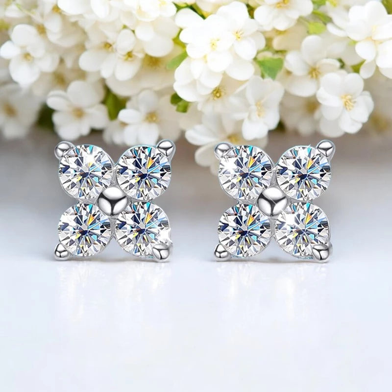 Classic Moissanite Stud Earrings - 4 Stones - Ornalux