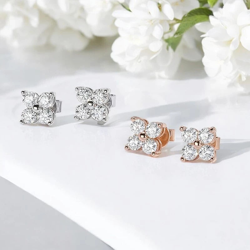 Classic Moissanite Stud Earrings - 4 Stones - Ornalux