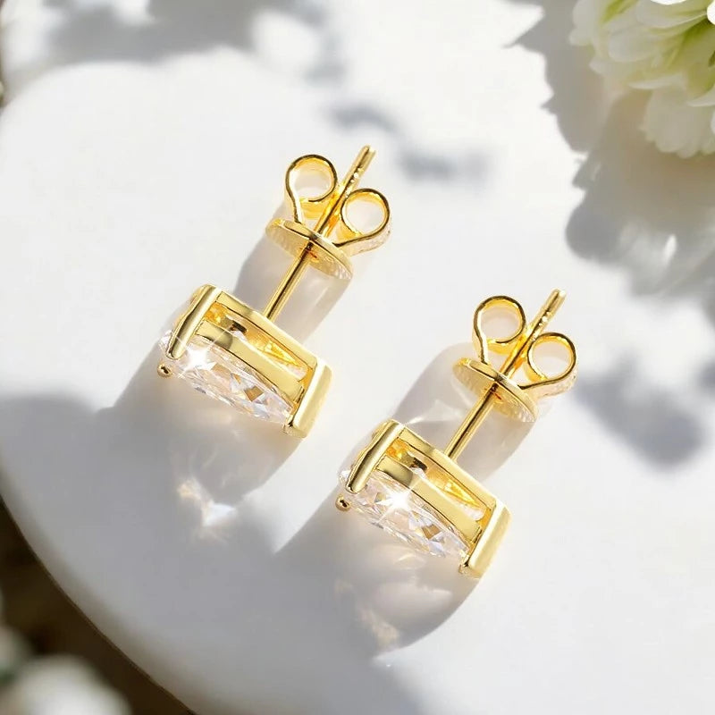 Sparkling Pear Cut Moissanite Stud Earrings - Ornalux
