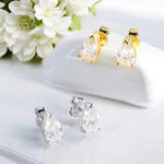 Sparkling Pear Cut Moissanite Stud Earrings - Ornalux