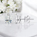 Sparkling Pear Cut Moissanite Stud Earrings - Ornalux