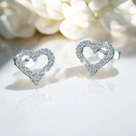 Heart Moissanite Stud Earrings D Color - Ornalux