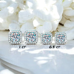 Luxury White Gold 1CT Moissanite Stud Earrings - Ornalux