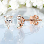 Certified Moissanite Stud Earrings - Pear Cut - Ornalux
