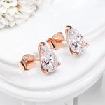 Certified Moissanite Stud Earrings - Pear Cut - Ornalux
