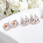 Certified Moissanite Stud Earrings - Pear Cut - Ornalux