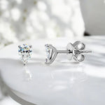 Certified Moissanite Stud Earrings - Pear Cut - Ornalux