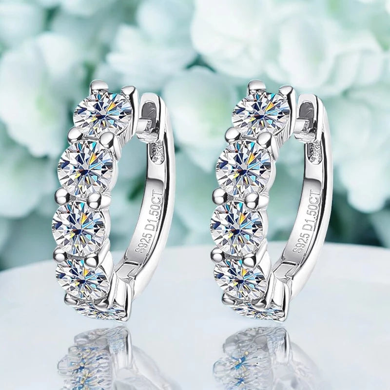 18k 3cttw Moissanite Hoop Earrings - Ornalux