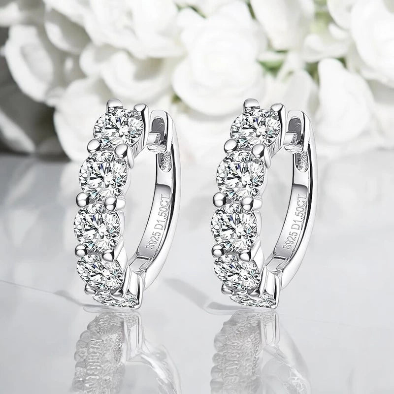 18k 3cttw Moissanite Hoop Earrings - Ornalux