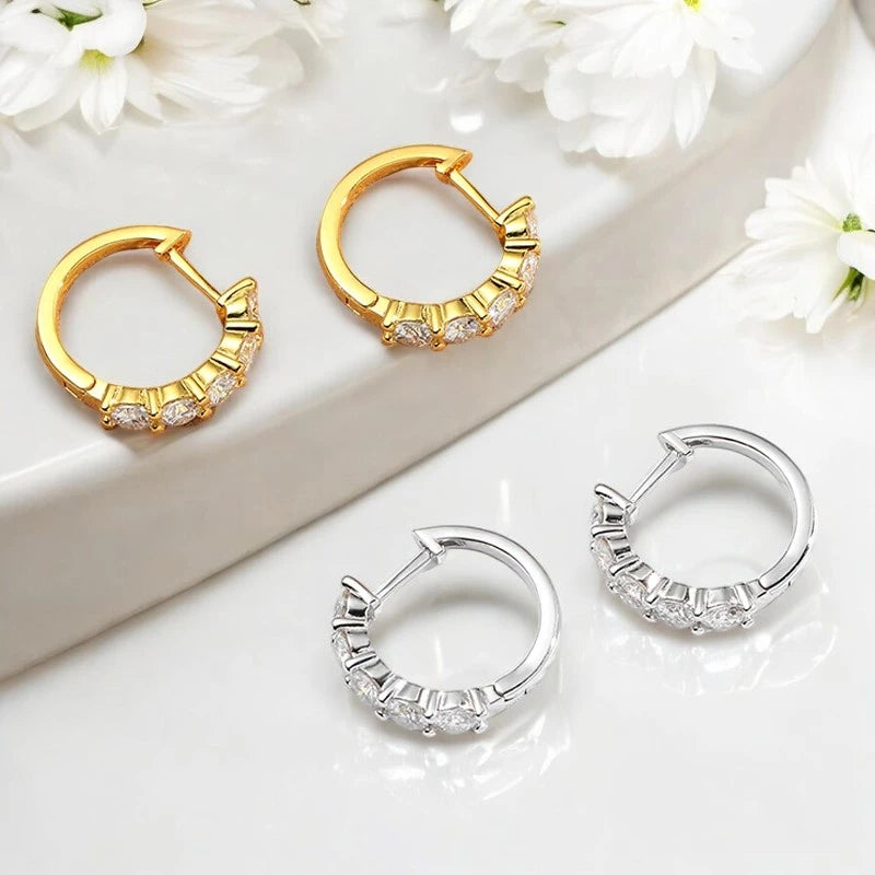 18k 3cttw Moissanite Hoop Earrings - Ornalux
