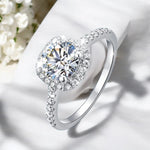 3ct Moissanite Diamond Halo Engagement Ring - Ornalux