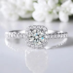 3ct Moissanite Diamond Halo Engagement Ring - Ornalux