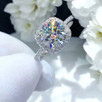 3ct Moissanite Diamond Halo Engagement Ring - Ornalux