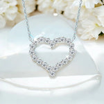 2CT Moissanite Heart Necklace S925 Silver - Ornalux