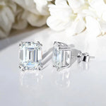 Emerald/Radiant Cut Moissanite Stud Earrings - Ornalux