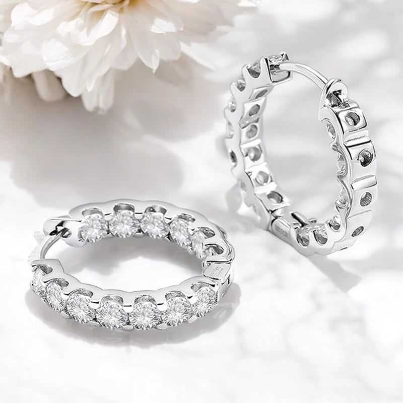 Sparkling 2.6CT Moissanite Hoop Earrings (4 Colors) - Ornalux