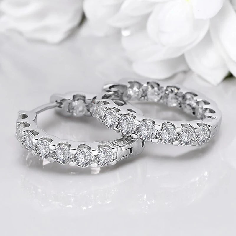 Sparkling 2.6CT Moissanite Hoop Earrings (4 Colors) - Ornalux