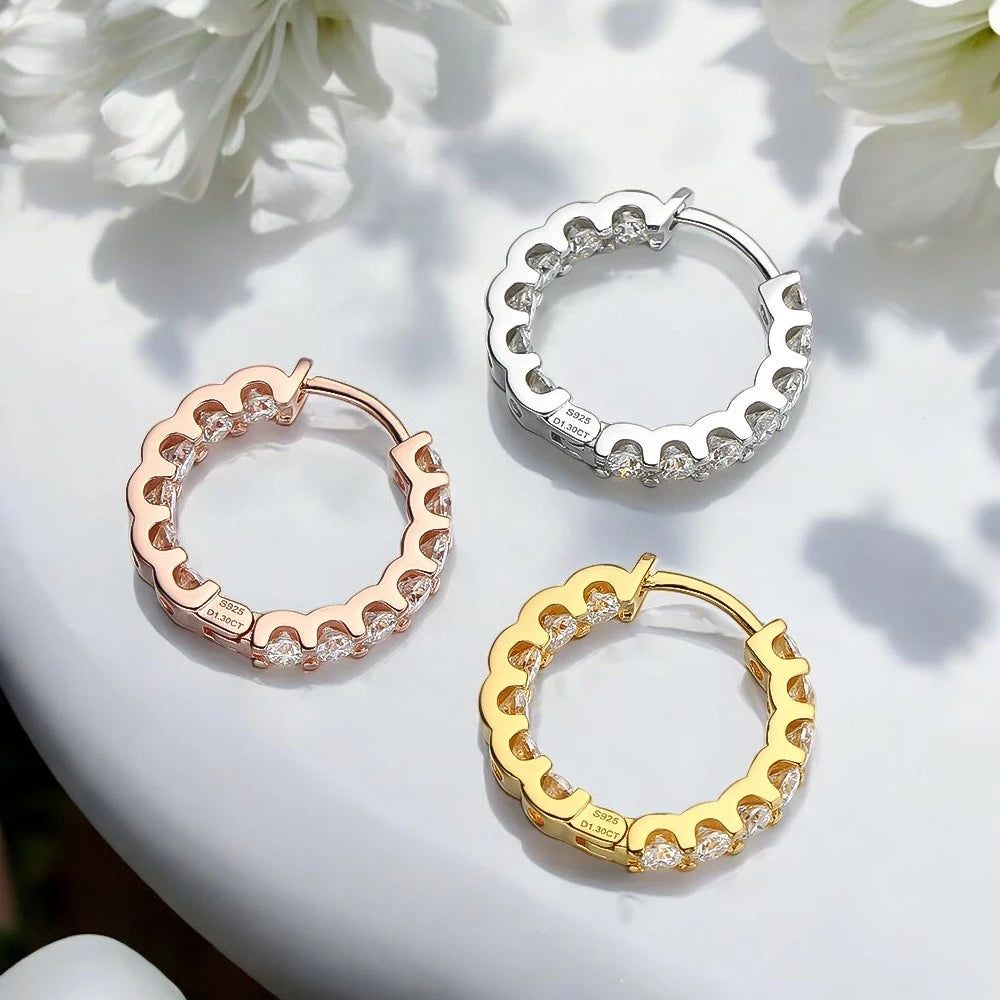 Sparkling 2.6CT Moissanite Hoop Earrings (4 Colors) - Ornalux