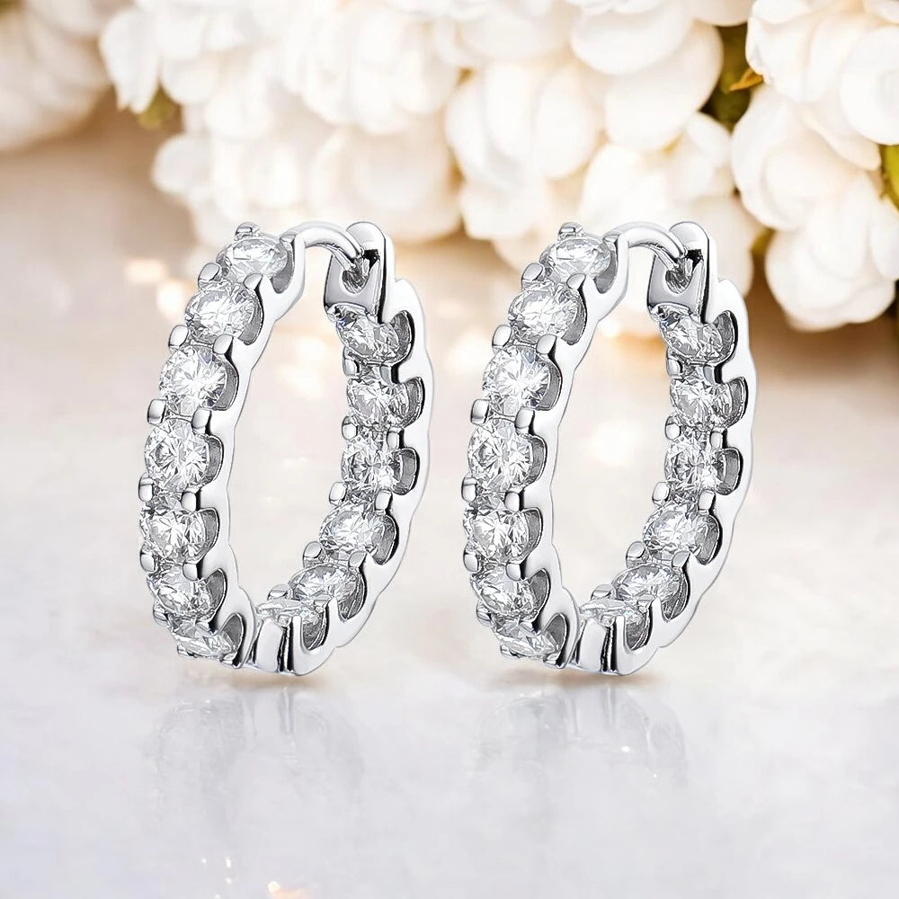 Sparkling 2.6CT Moissanite Hoop Earrings (4 Colors) - Ornalux