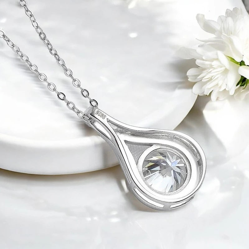 Real Moissanite Water Drop Necklace - Sparkling Gift - Ornalux