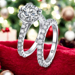 Luxury 4.15Cttw Moissanite Wedding Diamond Ring Set - Ornalux