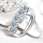 1.5CT Moissanite Diamond Wedding Band Ring - 5 stones - Ornalux