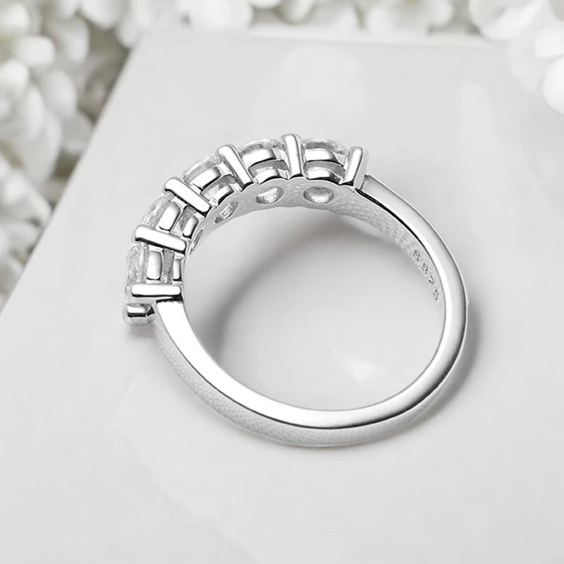 1.5CT Moissanite Diamond Wedding Band Ring - 5 stones - Ornalux