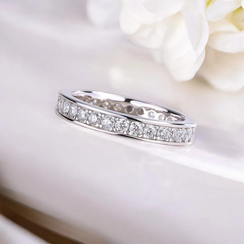 Luxury Moissanite Eternity Band Ring - 2mm - Ornalux