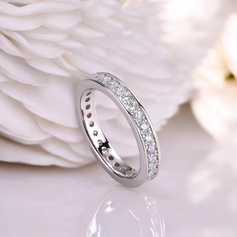 Luxury Moissanite Eternity Band Ring - 2mm - Ornalux