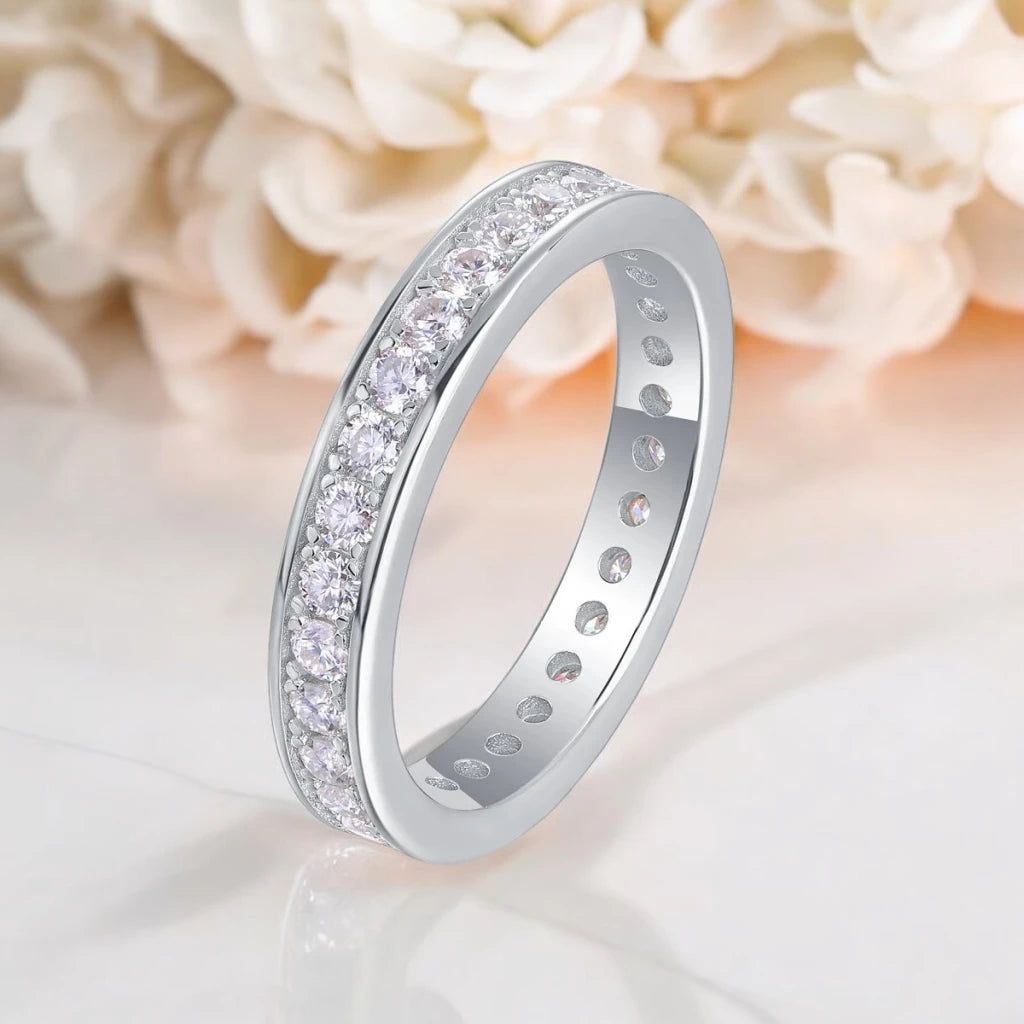 Luxury Moissanite Eternity Band Ring - 2mm - Ornalux